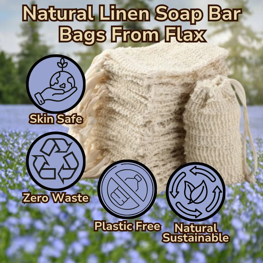 Natural Linen Soap Saver Bag